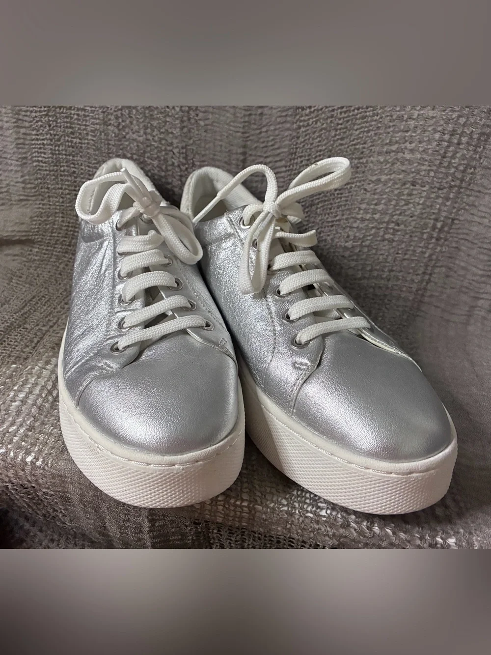 Geox Skyely Metallic Silver Sneakers